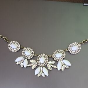 J.crew Crystal White and Gold Necklace